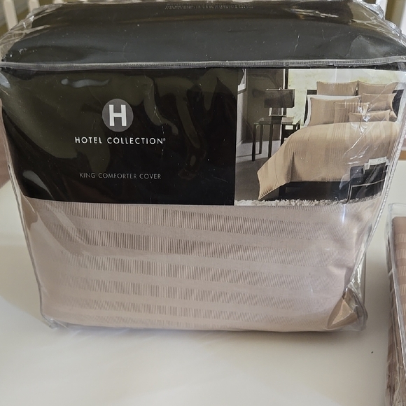 Hotel Collection Beige King Comforter Cover and Standard Pillow Sham - Picture 8 of 8